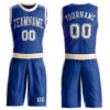 Custom Royal Cream Round Neck Suit Basketball Jersey