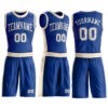 Custom Royal Cream Round Neck Suit Basketball Jersey
