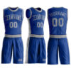Custom Royal Gray Round Neck Suit Basketball Jersey