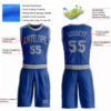 Custom Royal Gray Round Neck Suit Basketball Jersey