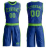 Custom Royal Neon Green Round Neck Suit Basketball Jersey