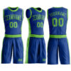Custom Royal Neon Green Round Neck Suit Basketball Jersey