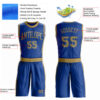 Custom Royal Old Gold Round Neck Suit Basketball Jersey