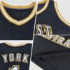 Custom Black White-Old Gold Authentic Throwback Basketball Jersey