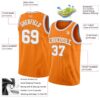 Custom Bay Orange White-Gray Authentic Basketball Jersey