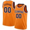 Custom Bay Orange Navy-White Authentic Basketball Jersey