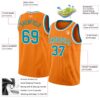 Custom Bay Orange Teal-White Authentic Basketball Jersey