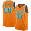 Custom Bay Orange Teal-White Authentic Basketball Jersey