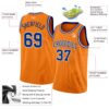 Custom Bay Orange Royal-White Authentic Basketball Jersey