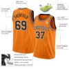 Custom Bay Orange Black-White Authentic Basketball Jersey