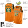 Custom Bay Orange Kelly Green-White Authentic Basketball Jersey
