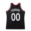 Custom Black White-Red Authentic Throwback Basketball Jersey