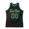 Custom Black Kelly Green-Old Gold Authentic Throwback Basketball Jersey
