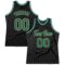 Custom Black Kelly Green-Old Gold Authentic Throwback Basketball Jersey
