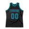 Custom Black Teal-Red Authentic Throwback Basketball Jersey