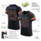 Black0534-1 Custom Black Black-Orange Mesh Authentic Football Jersey