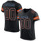 Black0534 Custom Black Black-Orange Mesh Authentic Football Jersey