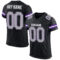 Custom Black Gray-Purple Mesh Authentic Football Jersey