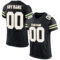 Black0560 Custom Black White-Cream Mesh Authentic Football Jersey