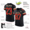 Custom Black Red-Cream Mesh Authentic Football Jersey