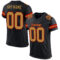 Black0604 Custom Black Old Gold-Red Mesh Authentic Football Jersey