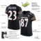Custom Black White-Purple Mesh Authentic Football Jersey