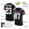 Black0699-1 Custom Black White-Gray Mesh Authentic Football Jersey