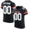 Black0699 Custom Black White-Gray Mesh Authentic Football Jersey