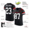 Black0852-1 Custom Black White-Red Mesh Authentic Football Jersey
