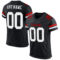 Black0852 Custom Black White-Red Mesh Authentic Football Jersey