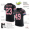 Black0855-1 Custom Black Medium Pink-Light Blue Mesh Authentic Football Jersey