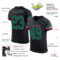 Custom Black Kelly Green-Pink Mesh Authentic Football Jersey