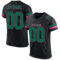 Custom Black Kelly Green-Pink Mesh Authentic Football Jersey