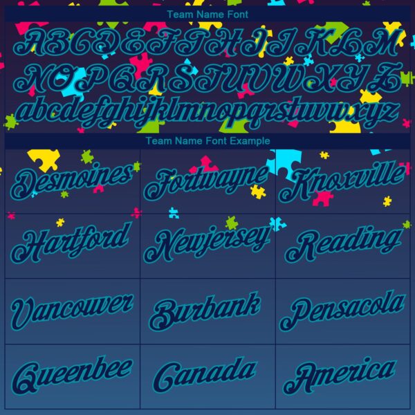 Custom Black Navy-Teal 3D Pattern Design Autism Supporter Awareness Puzzle Pieces Authentic Basketball Jersey