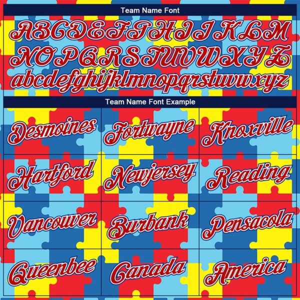 Custom Black Red-Royal 3D Pattern DesignAutism Supporter Awareness Puzzle Pieces Authentic Basketball Jersey