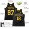 Custom Black Gold-Royal Authentic Throwback Basketball Jersey