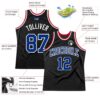 Custom Black Royal-White Authentic Throwback Basketball Jersey
