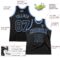 Custom Black Black-Light Blue Authentic Throwback Basketball Jersey