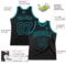 Custom Black Black-Teal Authentic Throwback Basketball Jersey