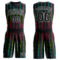 Custom Black Black-Red Round Neck Sublimation Basketball Suit Jersey