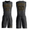 Black0995 Custom Black Black-Gray Round Neck Sublimation Basketball Suit Jersey
