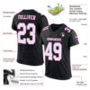 Custom Black White-Pink Mesh Authentic Football Jersey