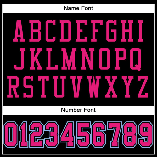 Custom Black Hot Pink-Light Blue Mesh Authentic Football Jersey