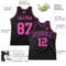 Custom Black Pink-Purple Authentic Throwback Basketball Jersey