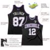 Custom Black White Purple-Gray Authentic Throwback Basketball Jersey