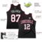 Custom Black White-Maroon Authentic Throwback Basketball Jersey