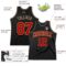 Custom Black Red-Old Gold Authentic Throwback Basketball Jersey