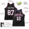 Custom Black White Royal-Red Authentic Throwback Basketball Jersey