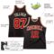 Custom Black Red Pinstripe Red-Cream Authentic Basketball Jersey