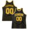 Custom Black Gold Pinstripe Gold-Black Authentic Basketball Jersey